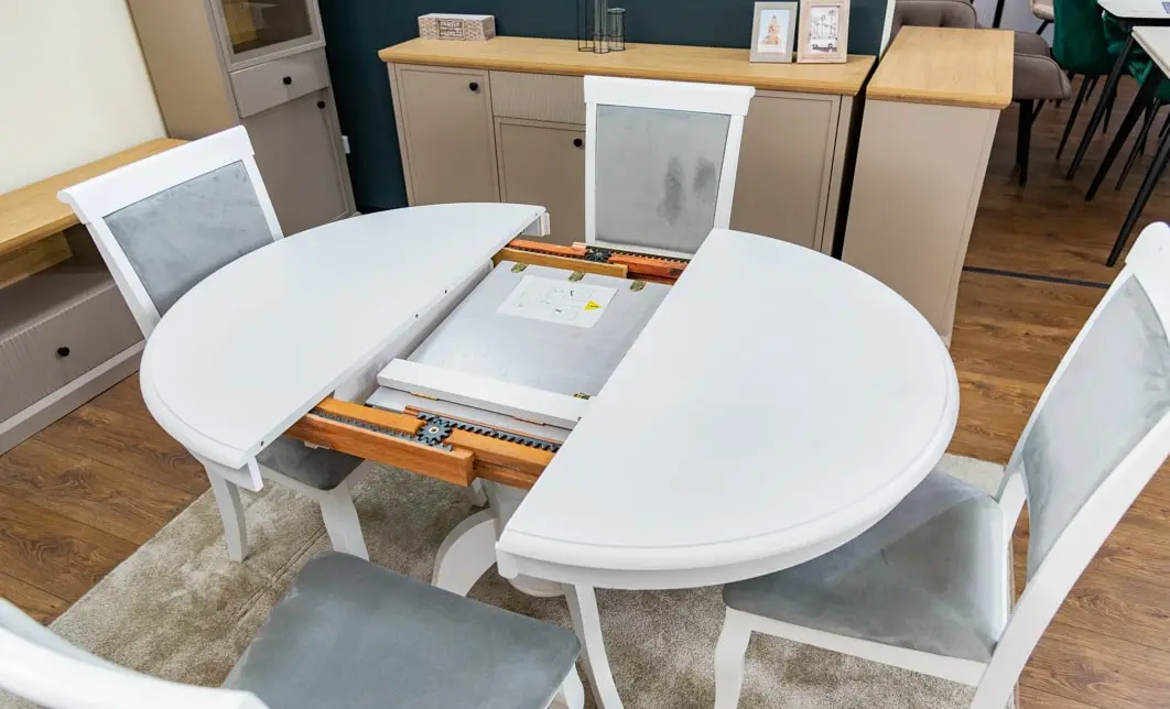 Set Masă Living Extensibilă Olivia Alb cu 4 Scaune Aberden 8