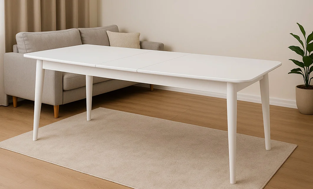 Set Masă Living Extensibilă Palmdale Albă cu 6 Scaune Palmdale 5
