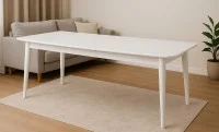 Set Masă Living Extensibilă Palmdale Albă cu 6 Scaune Palmdale 5