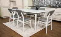 Set Masă Living Extensibilă Palmdale Albă cu 6 Scaune Palmdale 3