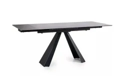 Masa Living Extensibila Blat Ceramic Salvadore Gri/Negru Mat