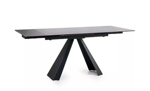 Set Masă Living Extensibilă Blat Ceramic Salvadore Gri/Negru Mat cu 4 Scaune Living KJC4344 Gri Închis