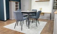 Set Masă Living Extensibilă Yense 125 Gri Lagun cu 4 Scaune Tapițate DCM2001AF Gri 3
