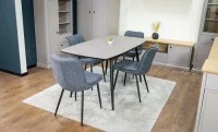 Set Masă Living Extensibilă Yense 125 Gri Lagun cu 4 Scaune Tapițate DCM2001AF Gri 4