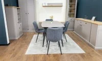 Set Masă Living Extensibilă Yense 125 Gri Lagun cu 4 Scaune Tapițate DCM2001AF Gri 6