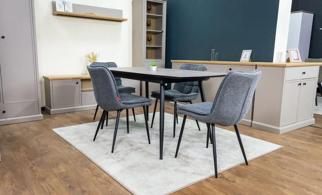 Set Masă Living Extensibilă Yense 125 Gri Lagun cu 4 Scaune Tapițate DCM2001AF Gri 7