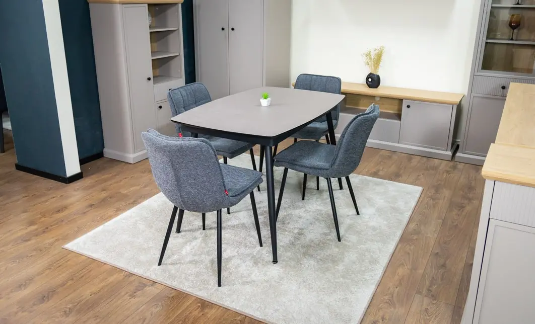 Set Masă Living Extensibilă Yense 125 Gri Lagun cu 4 Scaune Tapițate DCM2001AF Gri 10