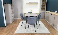 Set Masă Living Extensibilă Yense 125 Gri Lagun cu 4 Scaune Tapițate DCM2001AF Gri