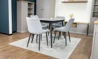 Set Masă Living Extensibilă Yense 125 Gri Lagun cu 4 Scaune Tapițate KJC0357 Gri 4