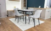 Set Masă Living Extensibilă Yense 125 Gri Lagun cu 4 Scaune Tapițate KJC0357 Gri 8