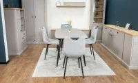 Set Masă Living Extensibilă Yense 125 Gri Lagun cu 4 Scaune Tapițate KJC0358 Gri