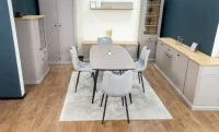 Set Masă Living Extensibilă Yense 125 Gri Lagun cu 4 Scaune Tapițate KJC0358 Gri 9