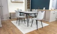 Set Masă Living Extensibilă Yense 125 Gri Lagun cu 4 Scaune Tapițate KJC0358 Gri 10