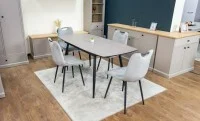 Set Masă Living Extensibilă Yense 125 Gri Lagun cu 4 Scaune Tapițate KJC0358 Gri 3