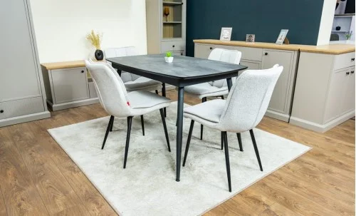 Set Masă Living Extensibilă Yense 125 Gri cu 4 Scaune Tapițate DCM2001AF Bej
