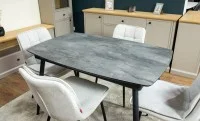 Set Masă Living Extensibilă Yense 125 Gri cu 4 Scaune Tapițate DCM2001AF Bej