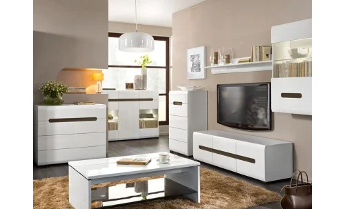 Comodă Living Azteca KOM5S cu 5 Sertare, Albă