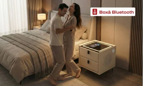 Noptieră Smart Multifuncțională KJ106 Gri
