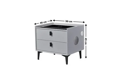 Noptieră Smart Multifuncțională KJ106 Gri