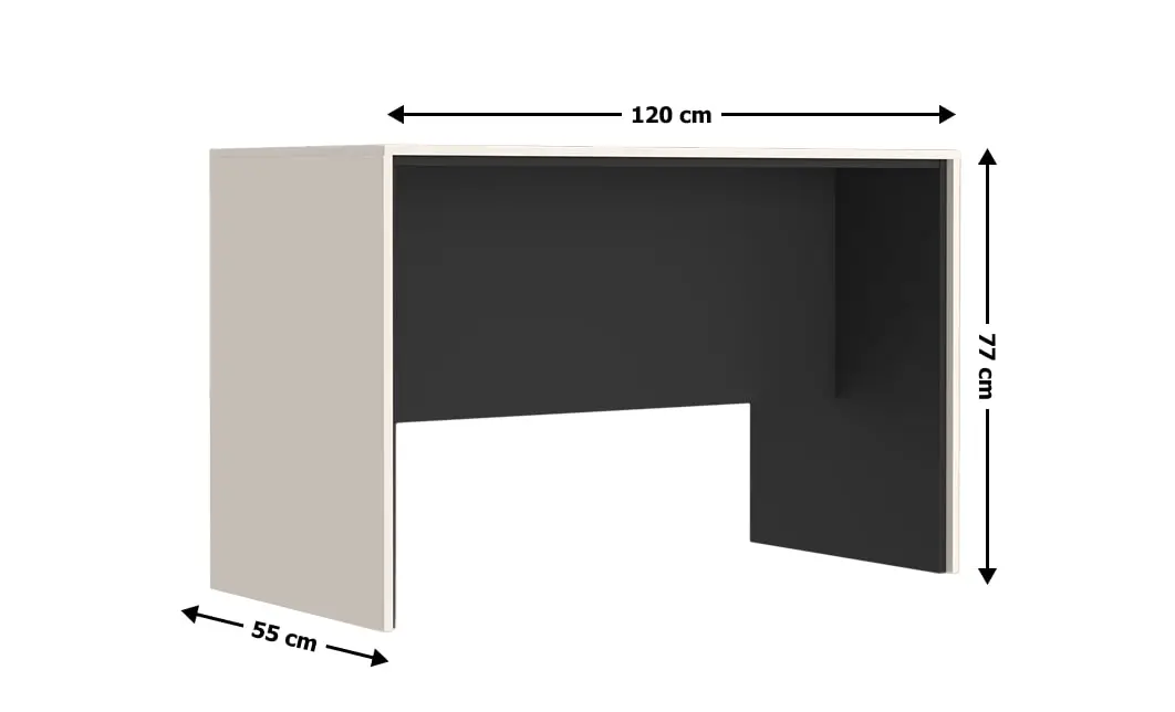 Birou Prime BIU120 60, Cashmir / Negru 1