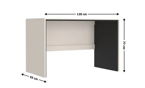 Birou Prime BIU120 65, Cashmir / Negru