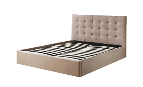 Pat Tapițat Cremona cu Somieră Rabatabilă KJB5734, Bej 160x200 