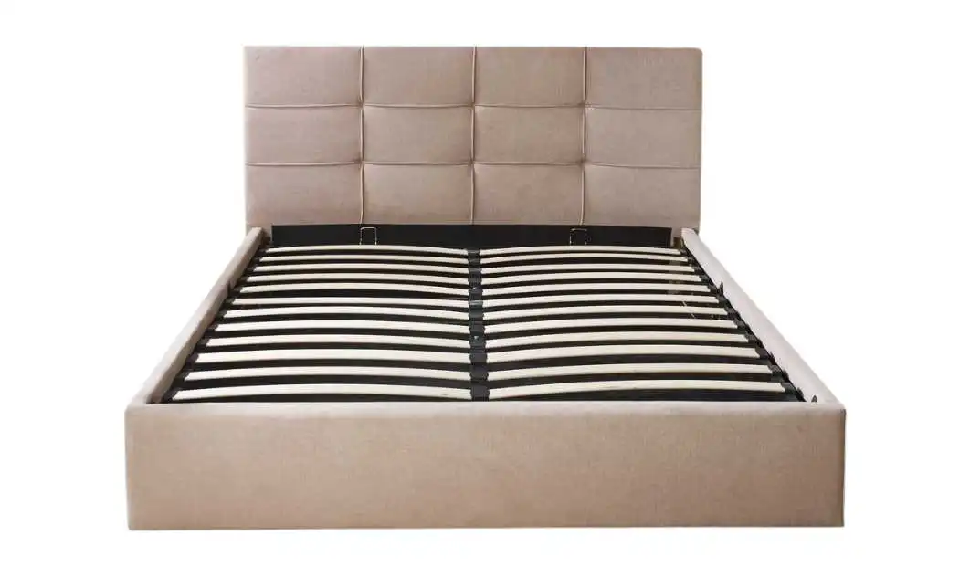 Set Pat Tapițat Siena KJB6293 Bej cu saltea Bonell si Somieră rabatabilă, 160x200 cm 2