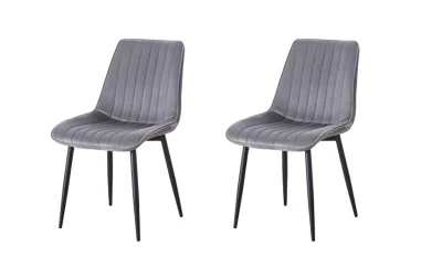 Set 2 Scaune Living Tapițate KJC176 Gri