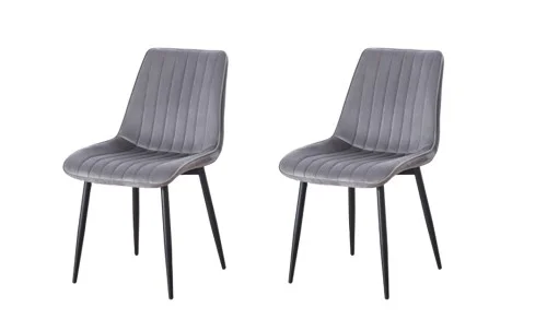 Set 2 Scaune Living Tapițate KJC176 Gri