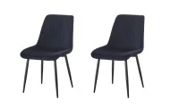 Set 2 Scaune Living Tapițate KJC176 Negru