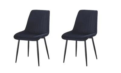 Set 2 Scaune Living Tapițate KJC176 Negru