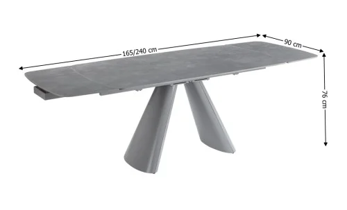 Set Masă Living DTM0408 Extensibilă cu 6 Scaune DCM0518 AS Gri