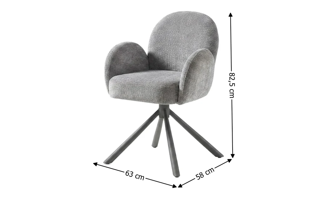 Set Masă Living DTM0408 Extensibilă cu 6 Scaune DCM0518 AS Gri 6