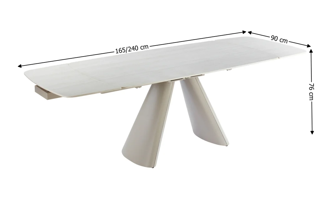 Set Masă Living DTM0408 Extensibilă cu 6 Scaune DCM0518 AS Bej 2