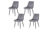 Set 4 Scaune Living Tapițate KJC176 Gri