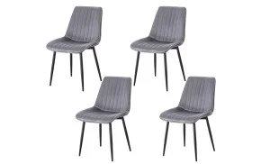 Set 4 Scaune Living Tapițate KJC176 Gri