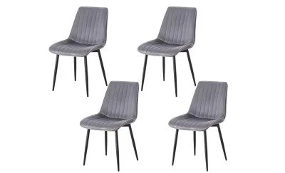 Set 4 Scaune Living Tapițate KJC176 Gri