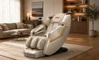Fotoliu de Masaj VD-A024 Bej/Auriu, Șină SL, 12 Programe + 6 cu Memorie, Zero Gravity, Încălzire, Bluetooth 1