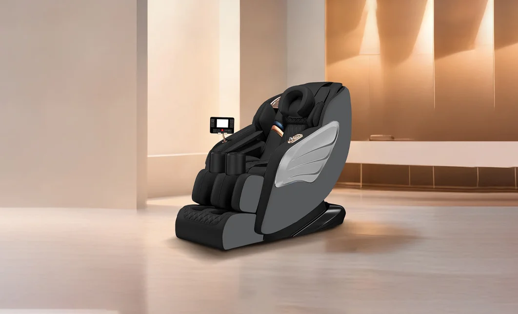 Fotoliu de Masaj A077 Gri, Masaj pe 6 Zone, Role 3D S-Curve, Stretching, Încălzire, Bluetooth 9