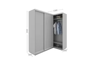 Dulap de Colt Personalizat Oglinda, 130 x 240 x 60