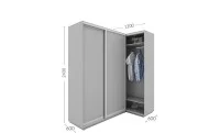 Dulap de Colt Personalizat Oglinda, 120 x 240 x 60 1