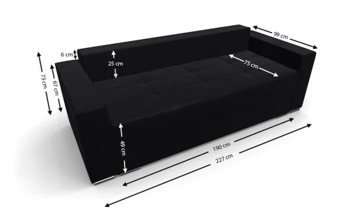 Canapea Extensibilă Claudia Bonell Mini, Negru