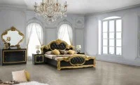 Dormitor Clasic Barocco Nero cu Dulap 4 Uși 1