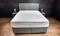Set Pat Tapitat cu Saltea Bella Grey 180x200 6