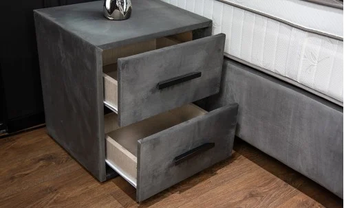Set Pat Tapitat cu Saltea Bella Grey 180x200