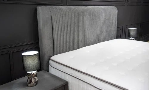 Set Pat Tapitat cu Saltea Bella Grey 180x200