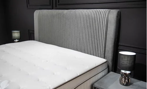 Set Pat Tapitat cu Saltea Bella Grey 180x200