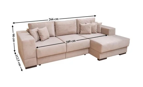 Colțar Extensibil Boston Bej Deschis - Vega 05 Dreapta	