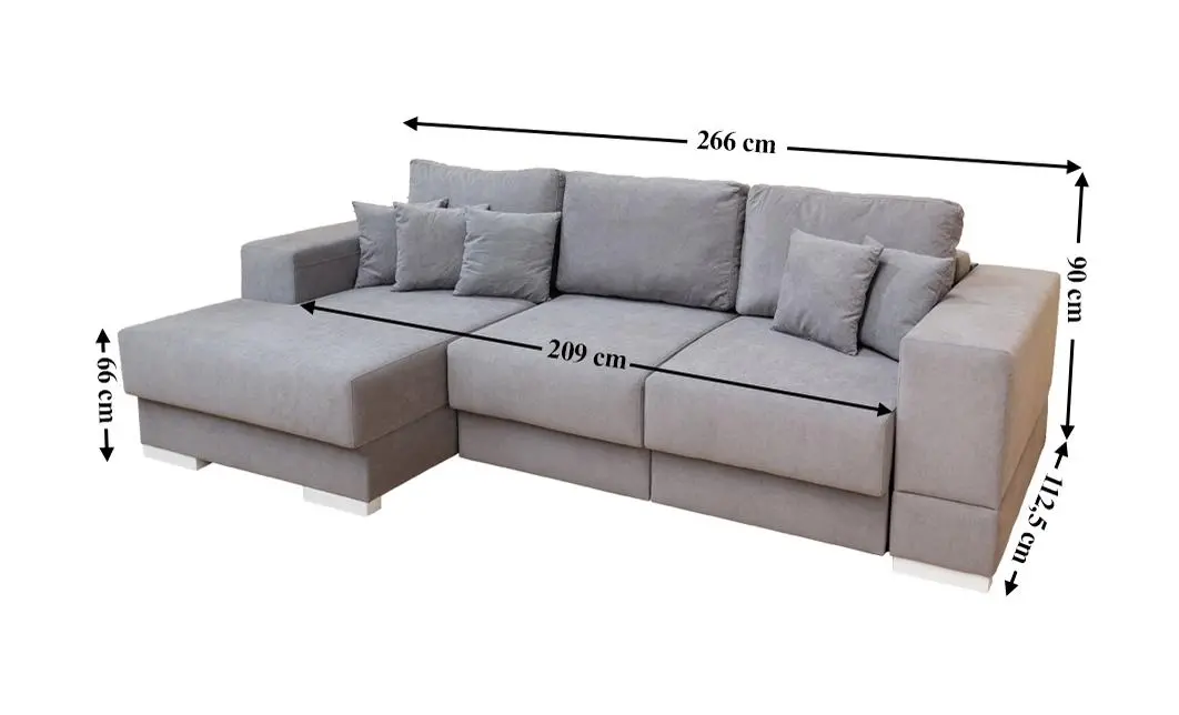 Colțar Extensibil Boston Gri  - Vega 10 Stânga 2