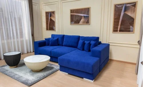 Colțar Extensibil Boston Albastru - Vega 38 Dreapta	